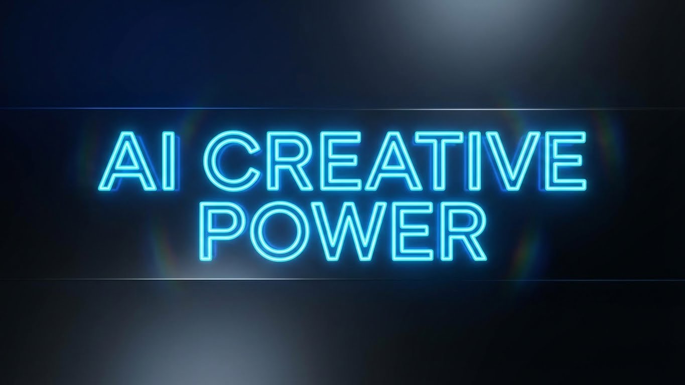 Cybernetic Slogan Display: Neon Cyan Glow